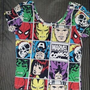 Marvel brand size small comic print crop top overlay